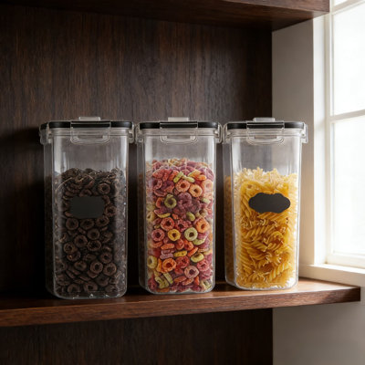 Airtight Food Storage Containers Set Of 6 With Dispenser Lids And Measuring Cups, 4L Large Kitchen Pantry Organizers For Cereal, Flour, Snacks, Coffee, Dry Goods