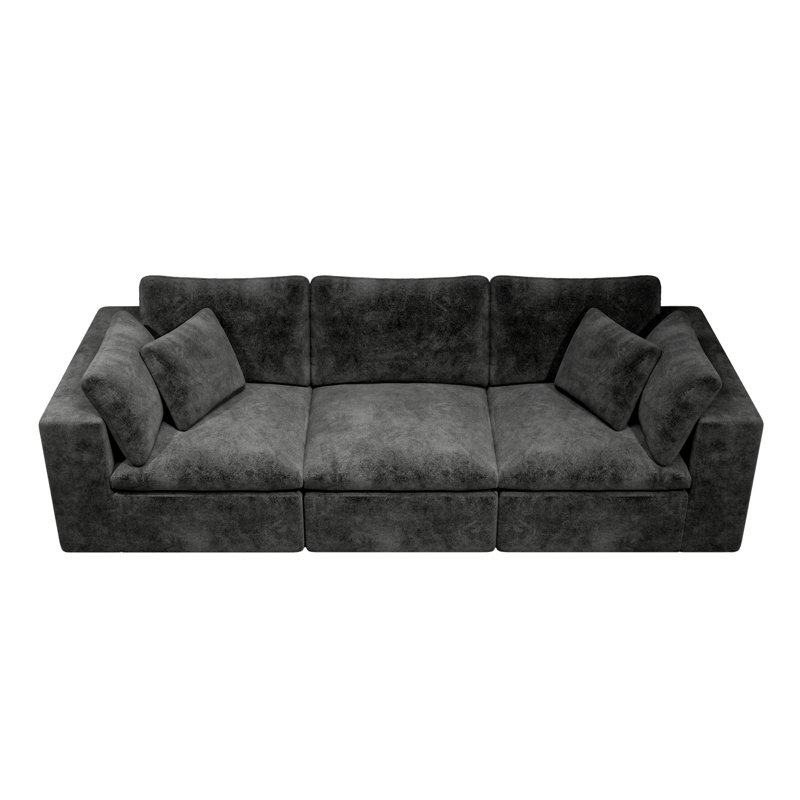 108.3*39.4"Modular Sectional Sofa Seat,Upholstered Compressed Couch For Living Room,Bedroom,Apartment,3PC Free Combination,Plush Corduroy Fabric