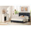 Lit plateforme en tissu d'ameublement-465469818