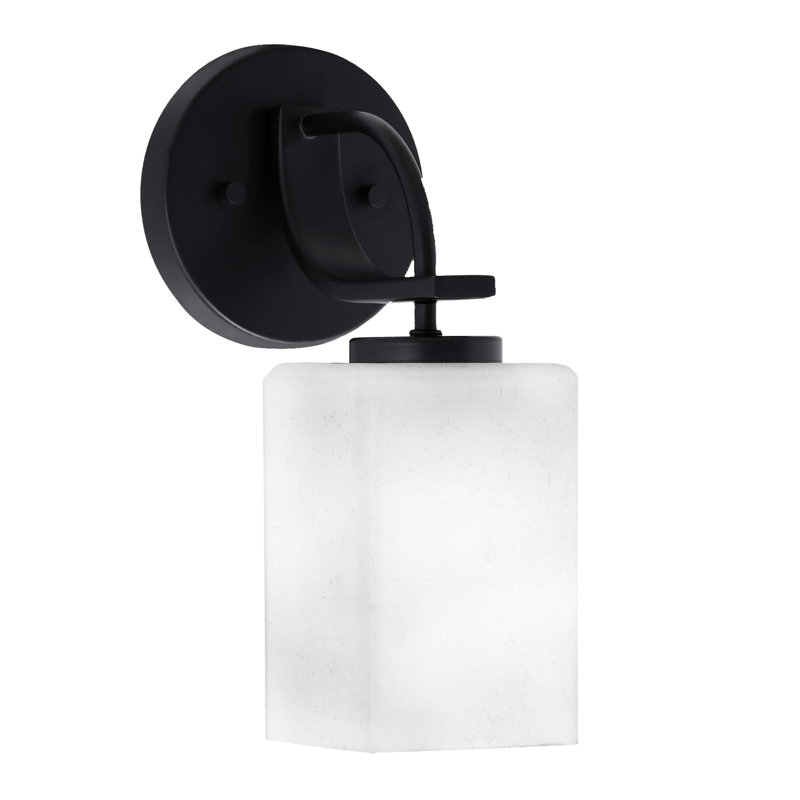 Balough Cavella Wall Sconce Shown In Matte Black Finish With 4" Glass, White
