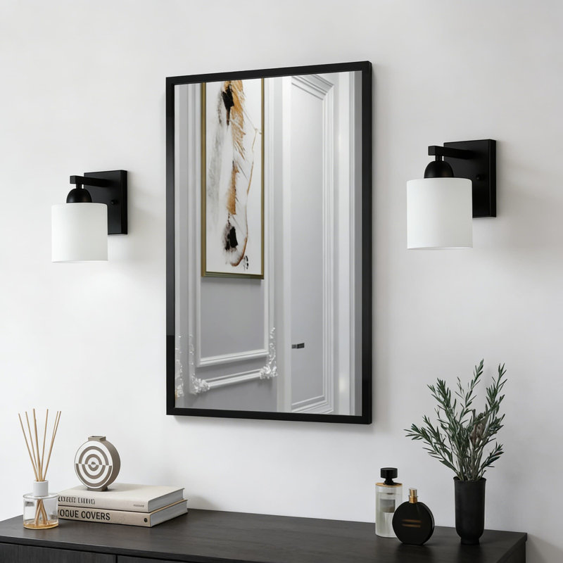 Hardwired Wall Sconce Light Fixture With Milk Glass Shade, Dimmable E26 Socket For Living Room, Hallway, And Bedroom