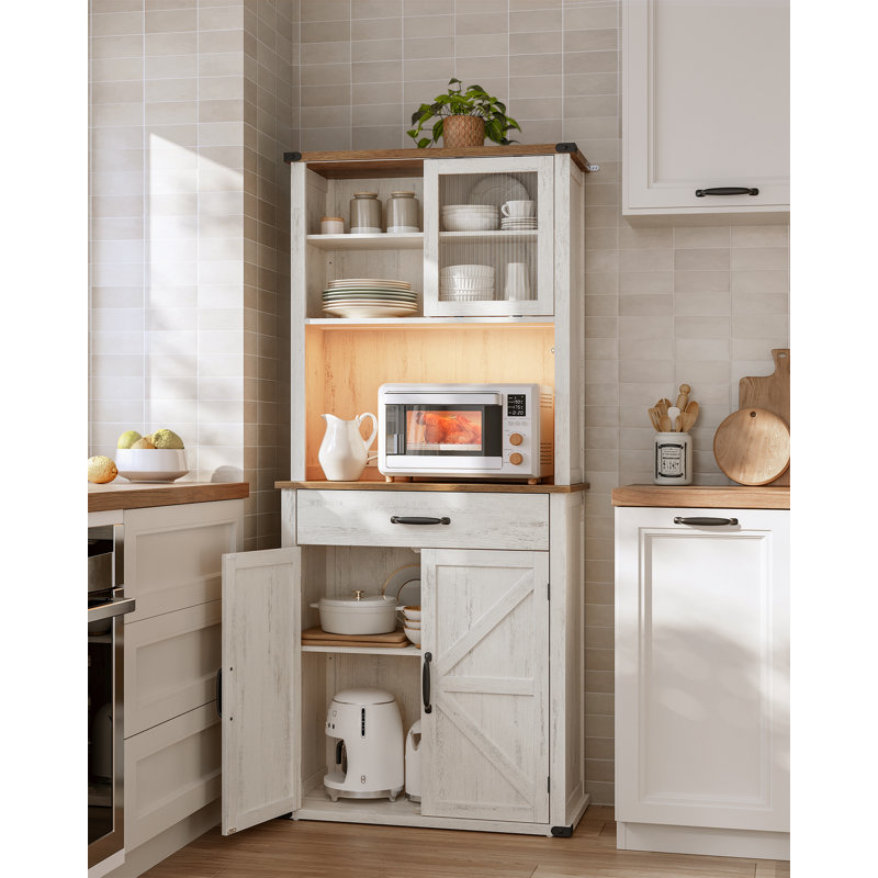 Catisha 71'' Kitchen Pantry, Gray/Brown