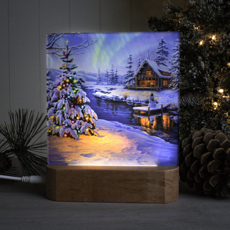 Woodland Christmas Cabin Night Light