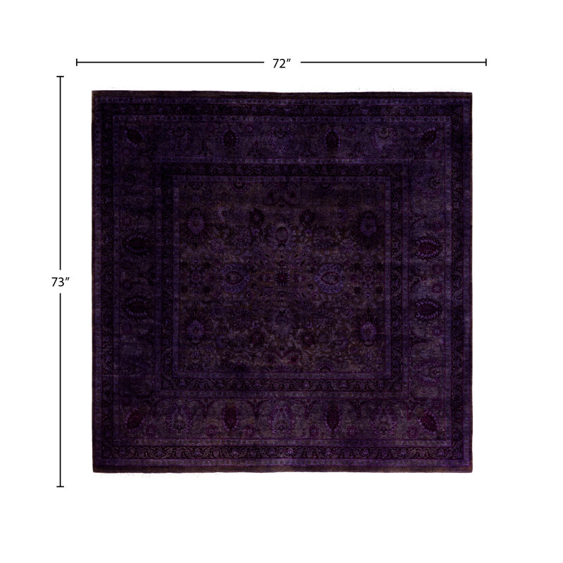 Overdyed One-of-a-Kind 6' 0" X 6' 1" Hand Knotted Area Rug