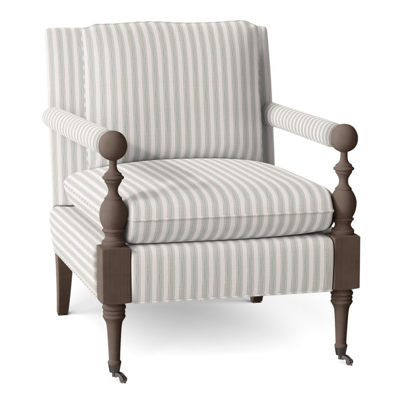 Fauteuil Leslie, Perigold ‑ cendre à rayures Piccadilly, Noisette