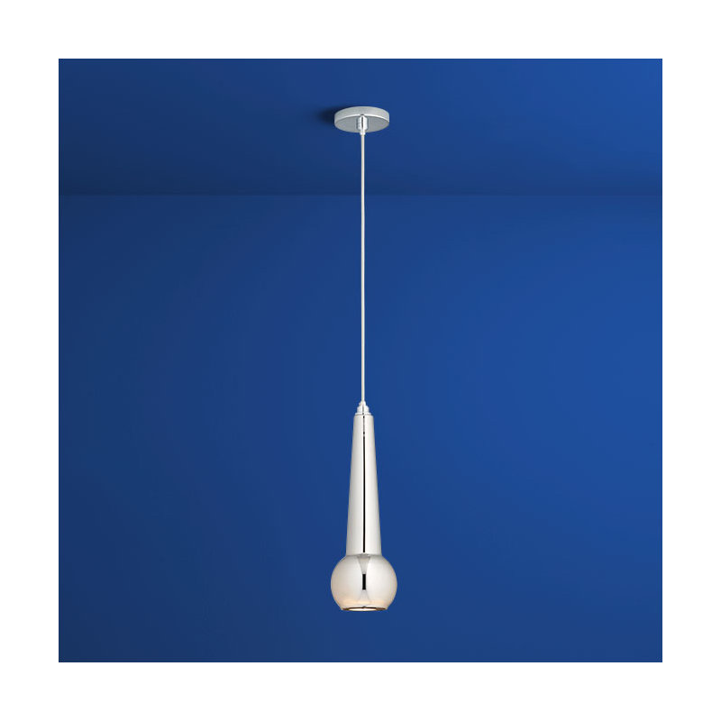 Luminaire suspendu 1 lumière Comet, Miroir, Chrome poli