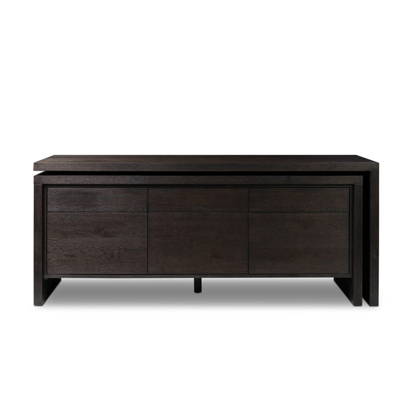 Noah Rotating Desk-Aged Smoked Oak, Smoked Black Resawn Oak