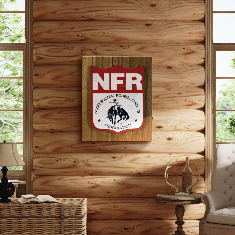 American Art Decor NFR PRCA LED Shield Wall Sign - Western Cowboy Chic Decor