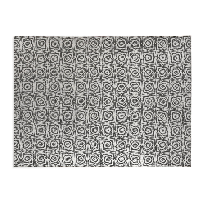 Paillasson Rolling Circles, Ivoire/gris anthracite, L 36 po x L 60 po