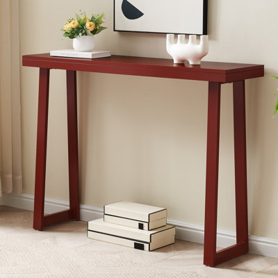 Claude Rectangular Console Table with Shelf – Sleek and Modern Entryway, Hallway, or Sofa Table with Trapezoidal Legs
