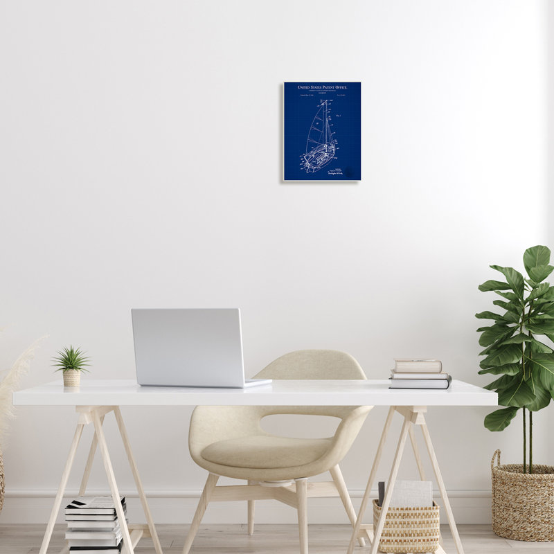 Schéma du plan directeur de l'office de brevet bleu pour voiliers, L 10 po x H 10 po, Toile tendue