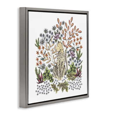 Jungle Wildlife Leopard Floating Frame, design by Cecilia Battaini