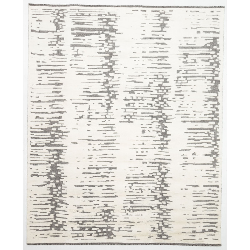 Handmade Cotton and Wool Abstract Area Rug