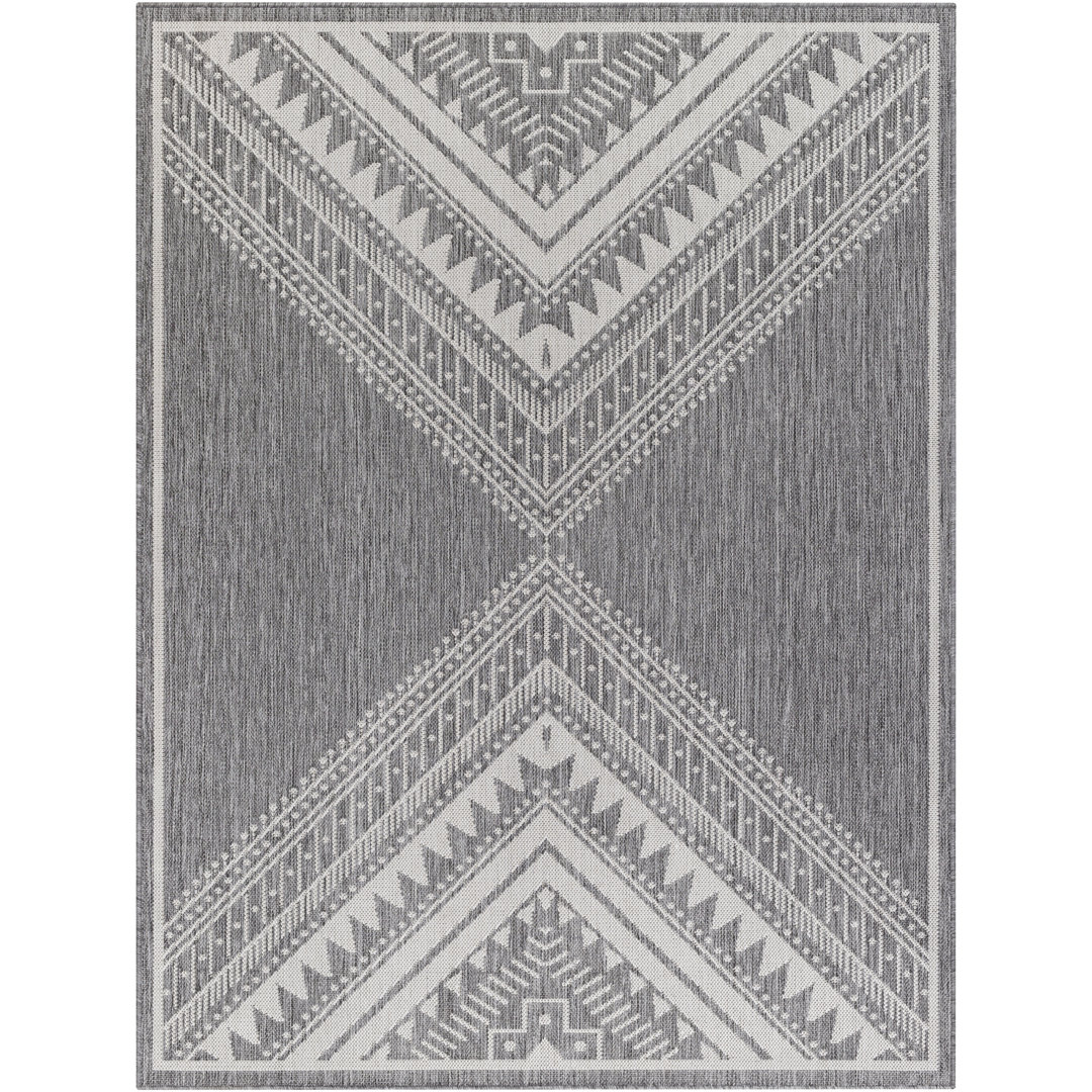 Anelle Southwestern Machine Woven Polypropylene Indoor / Outdoor Area Rug in Gray Union Rustic Rug 