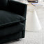 3 pièces en chenille noire, coussins pour accoudoirs, jet en chenille, conception peu encombrante