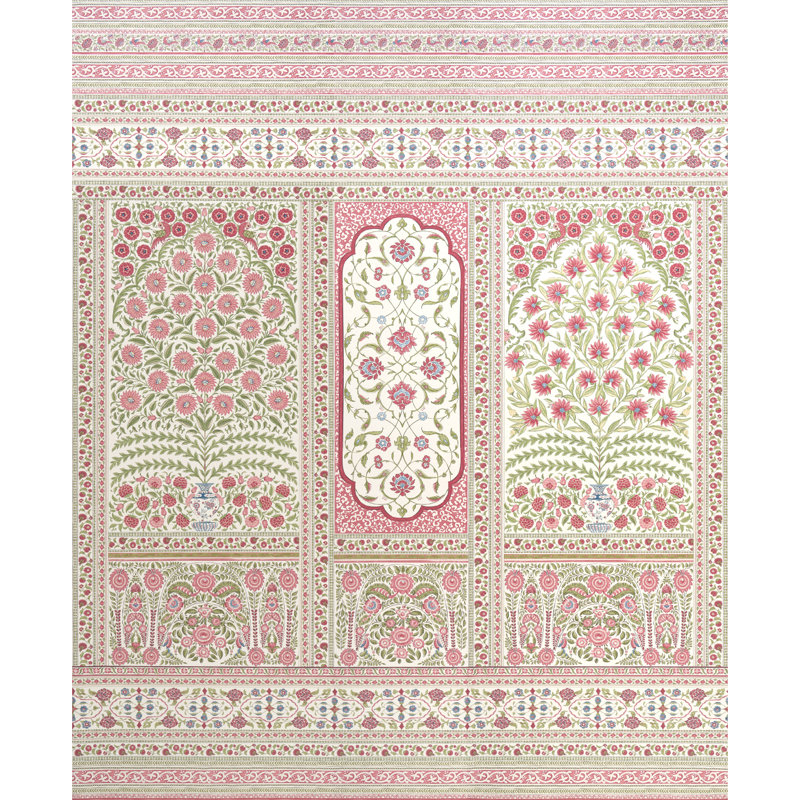 Schumacher x Mark D. Sikes Montecito Panel Set Wallpaper, Red