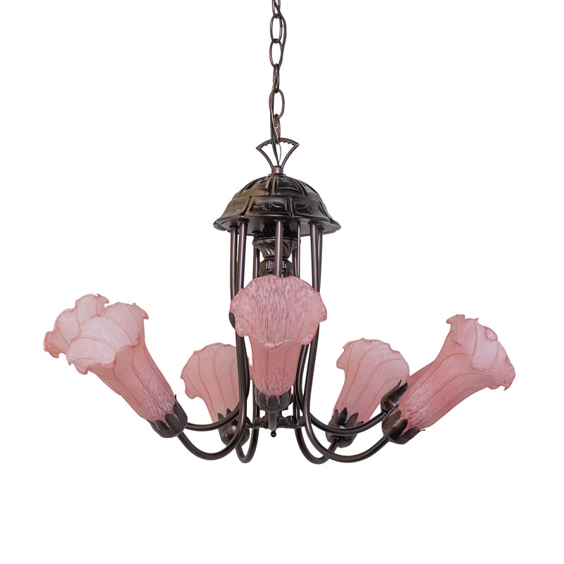 Jacumba 7 - Light Chandelier, Pink