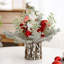 Mini-plateau de table artificiel arbre de Noël avec pomme de pin pour décorations de bureau