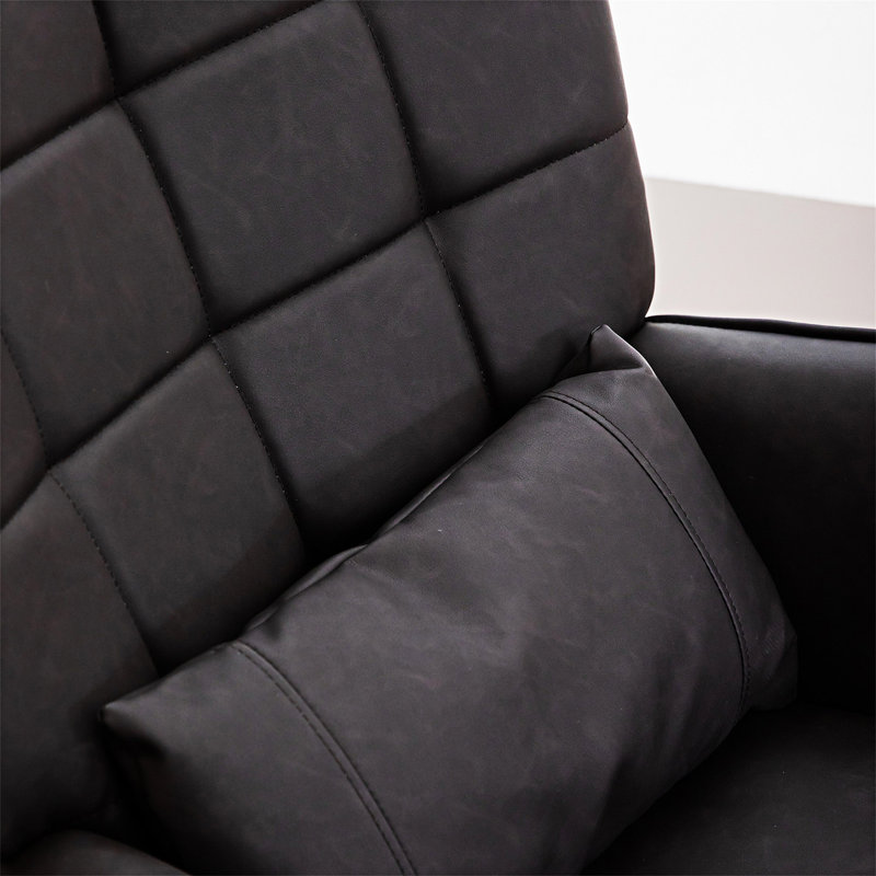 Chaise avec accoudoirs Modern, Cuir retravaillé gris
