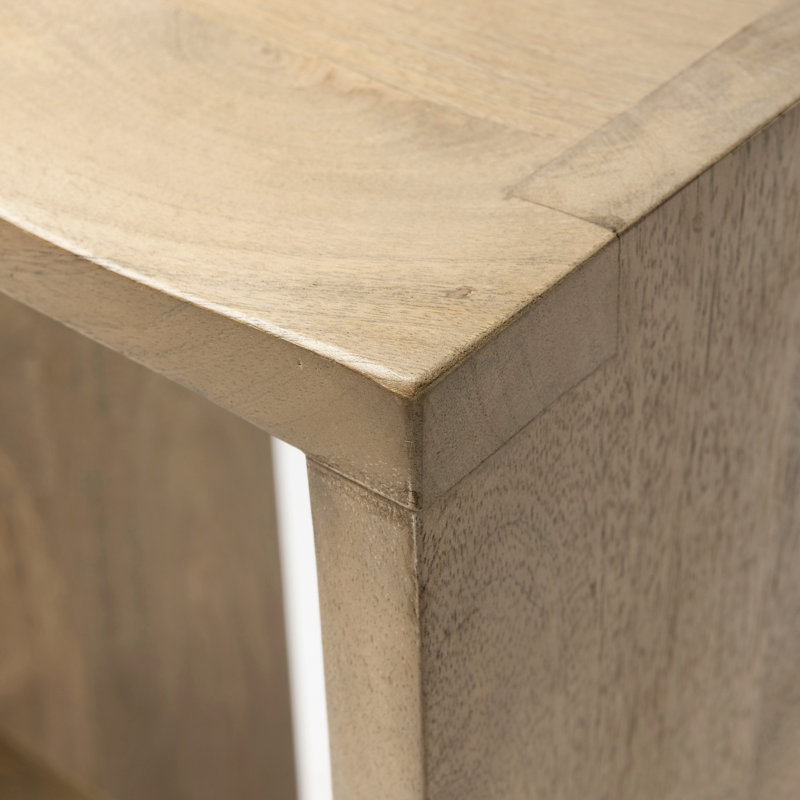 Tabouret en bois massif Dalina, Brun gris
