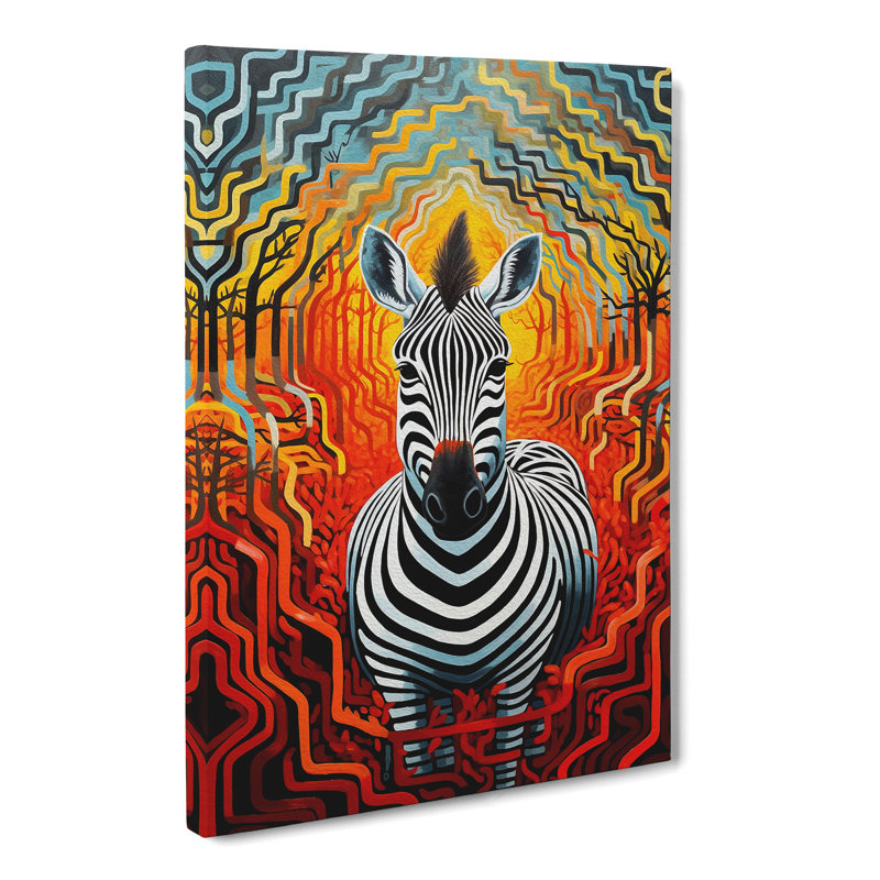 Zebra Expressionism No.3 - Print, 76cm H x 50cm W x 3cm D