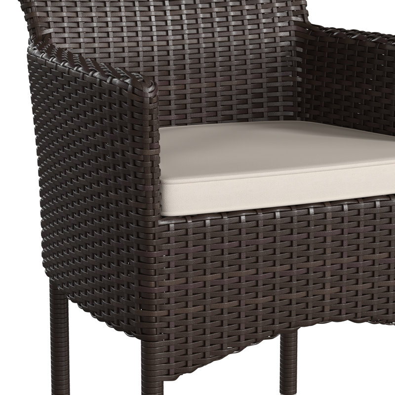 Chaise de patio avec coussin, Espresso