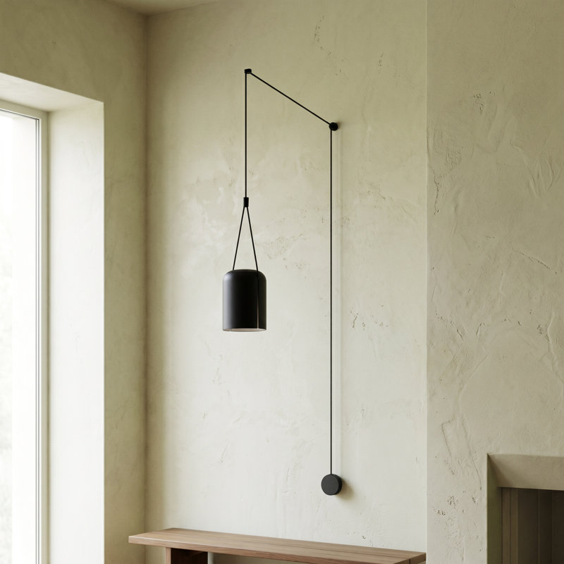 Luminaire suspendu cylindrique 1 lumière Attic, Noir