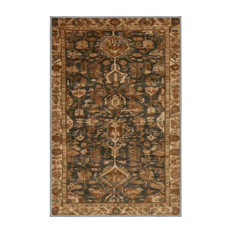 Tapis brun turc lavable à la machine, Tapis de couloir 2 pi x 4 pi