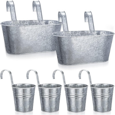 Ensemble de 6 pots à fleurs suspendus Farmhouse