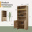 Ensemble de bibliothèque 2 pièces grain de bois moderne avec portes cannelées et tablettes de rangement ouvertes, naturel-131204677