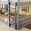 Lit simple superposé gris en bois d'hévéa-1071889745