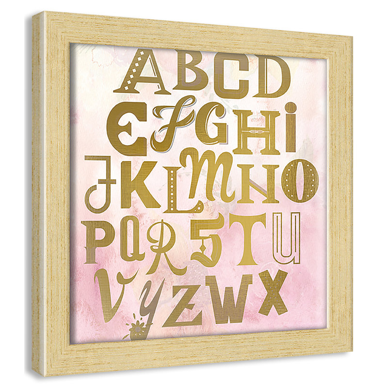 Abc Pink ', impression sur papier, Encadré de boîte champagne clair, H 8 po x l 8 po x P 1,18 po
