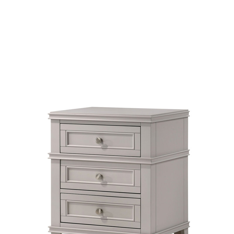 3 Drawer Nightstand With  USB Bedside Table Wood Nightstand Modern Nightstand Night Table, Gray