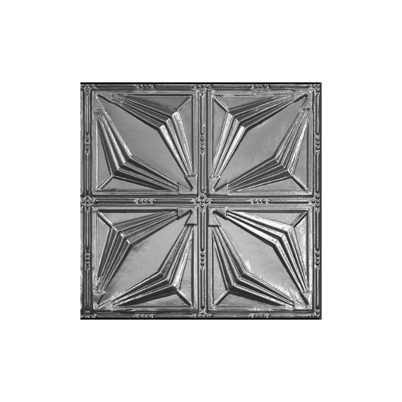Carreau de plafond en étain argenté 1,98 pi x 1,98 pi