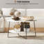 Modern Two Tier Coffee Table Marble-Effect Top for Office & Living Room