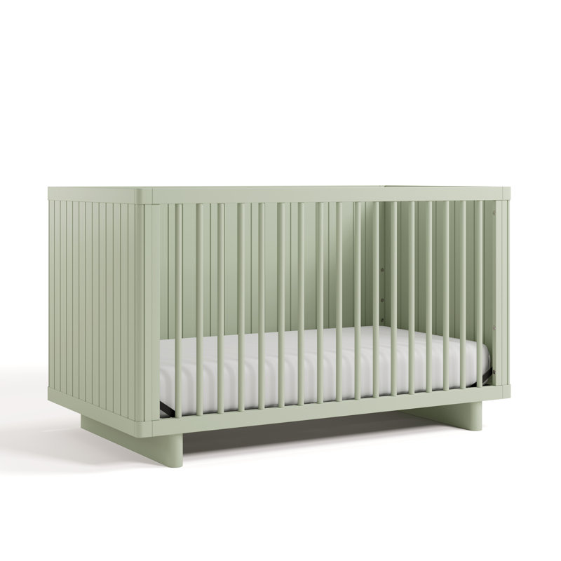 Lit de bébé convertible de luxe avec barrière de sécurité pour tout-petits Kyoto, Sauge