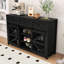Buffet Modern Farmhouse avec porte de grange coulissante, tablettes réglables et tiroirs-811556294