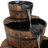Wood Barrel Weather-Resistant Brown 3-Tier Outdoor Water Fountain