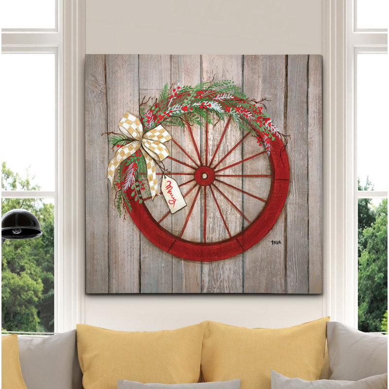 « christmas wheel », peinture, H 24 po x l 24 po x P 1,5 po, Toile tendue