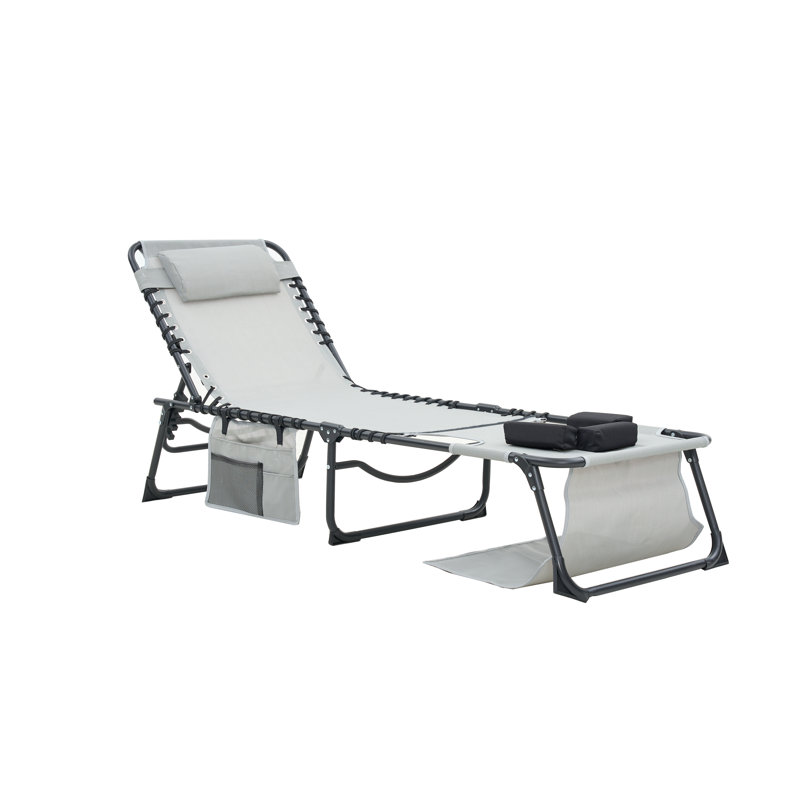 Méridienne réglable face vers le bas avec design pliable bleu-gris, paquet de 2 pour la détente au bord de la piscine, à la plage et à l'extérieur