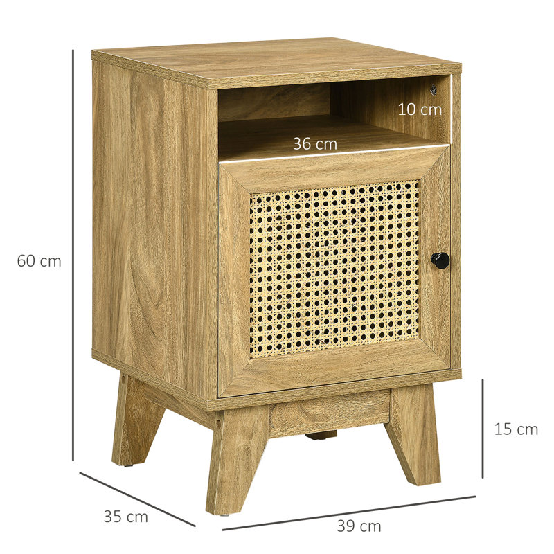 Mullica 39cm W Manufactured Wood Bedside Table
