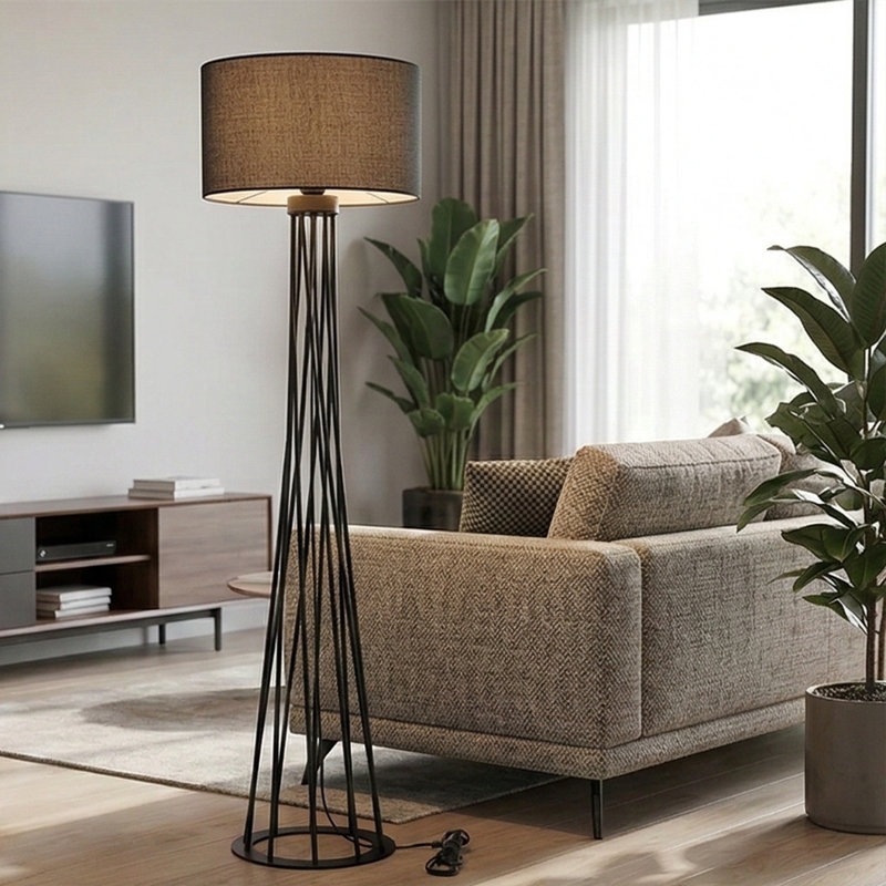 Yomara 62.99'' Novelty Floor Lamp, Black