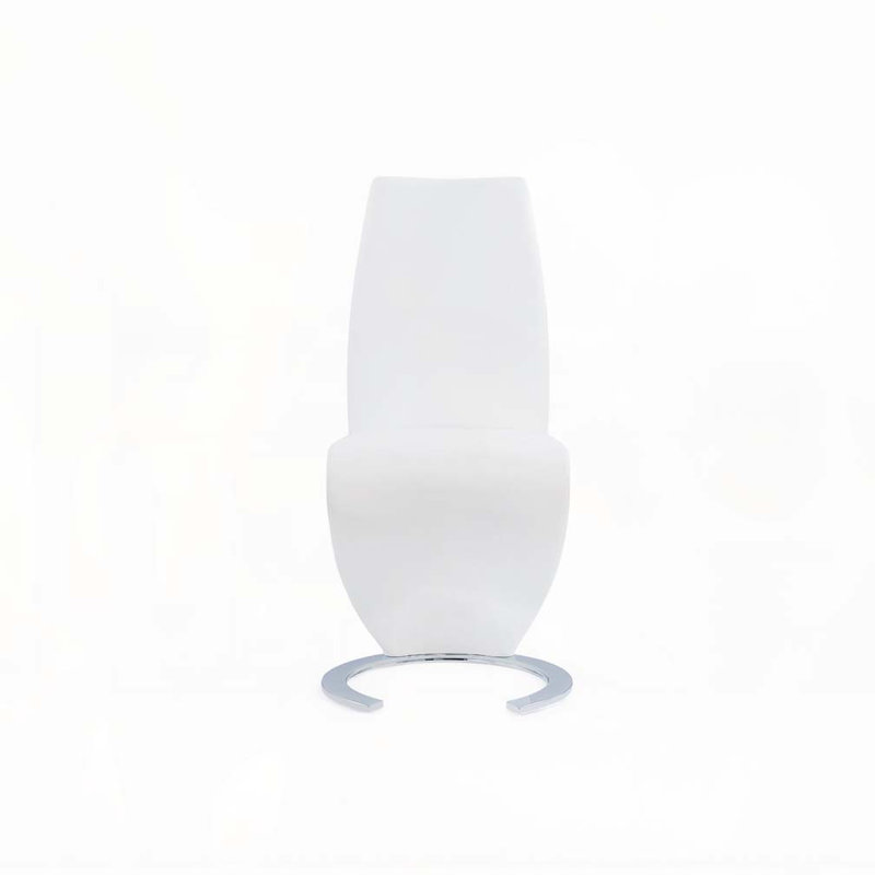 Chaise de salle à manger en similicuir, Blanc