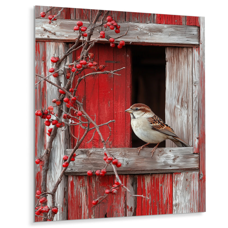 Pizano - oiseau imprimé sur métal, H 20 po x l 12 po