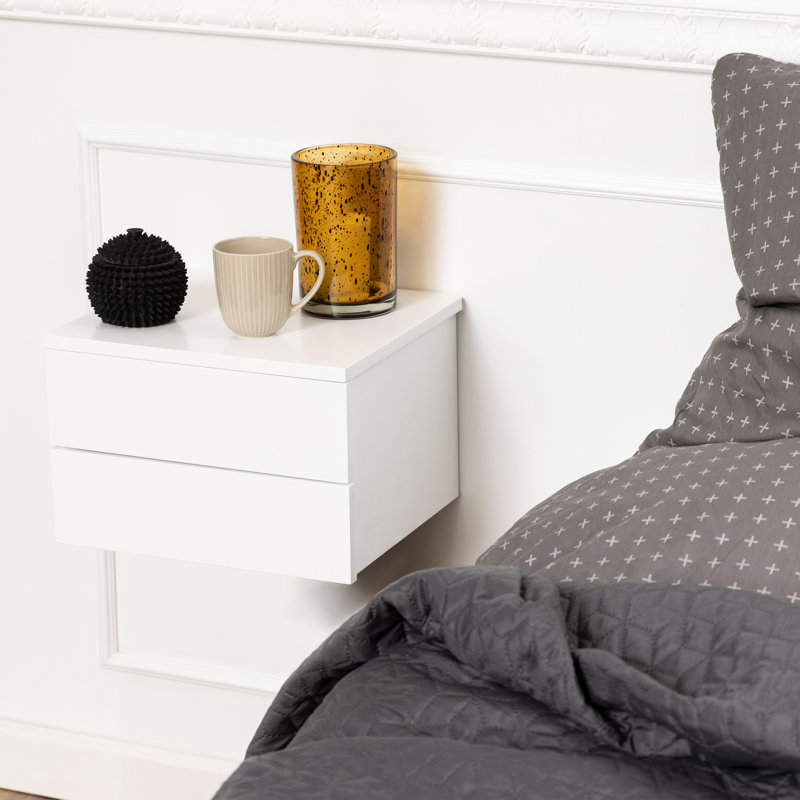 Saedie 37cm W Solid + Manufactured Wood Bedside Table, White