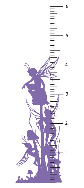 Décalcomanie murale diagramme de croissance fée, Lavande
