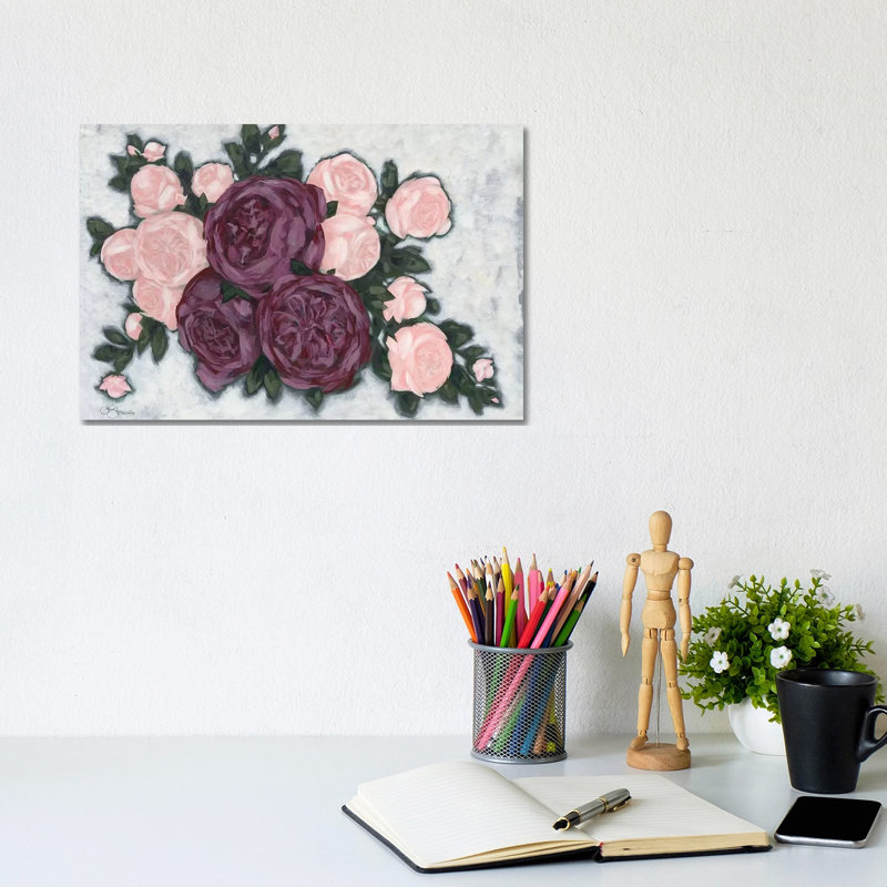 English Roses - Wrapped Canvas Painting, 20.32 cm H x 30.48 cm W