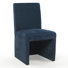 Luxe Upholstered Modern Fabric Blue Dining Chairs With High Back Support & Extra Wide Seat