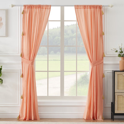Greenland Fashion Homes Monterrey Coral Window Panel Pair 84”