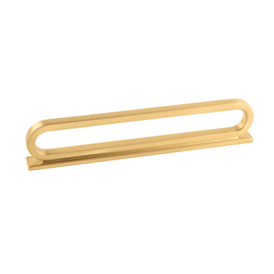 Corsa Collection Designer Pull - 5-1/16" & 6-5/16" Center to Center Cabinet Pull Brushed Golden Brass - Contemporary Hardware for Drawers & Cabinets